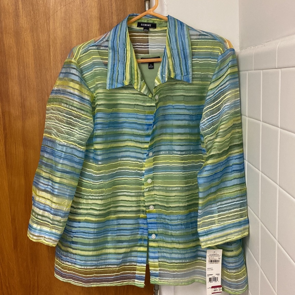 Elementz NWT!  Dressy tank for underneath/ Sheer 3/4 length sleeve top.